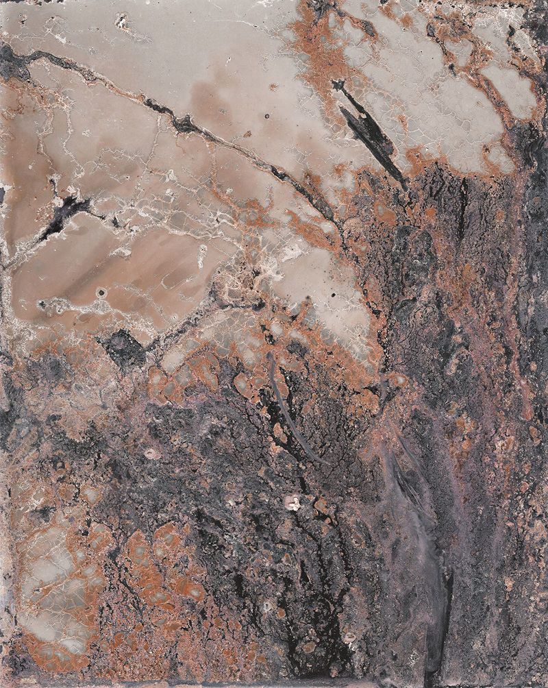 marble like surface made up by microbes