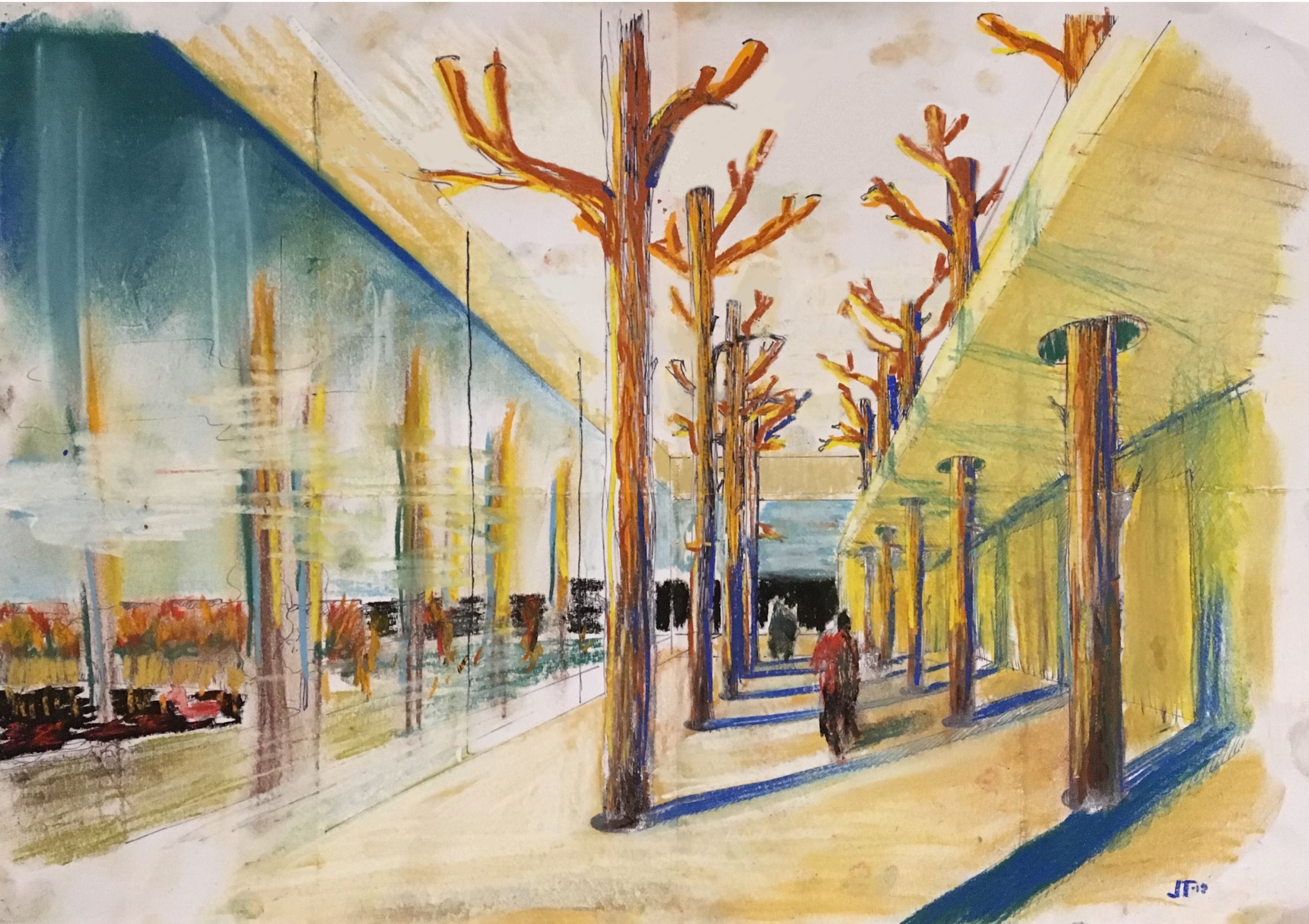 illustration of temporary facilities for the Finlandia hall