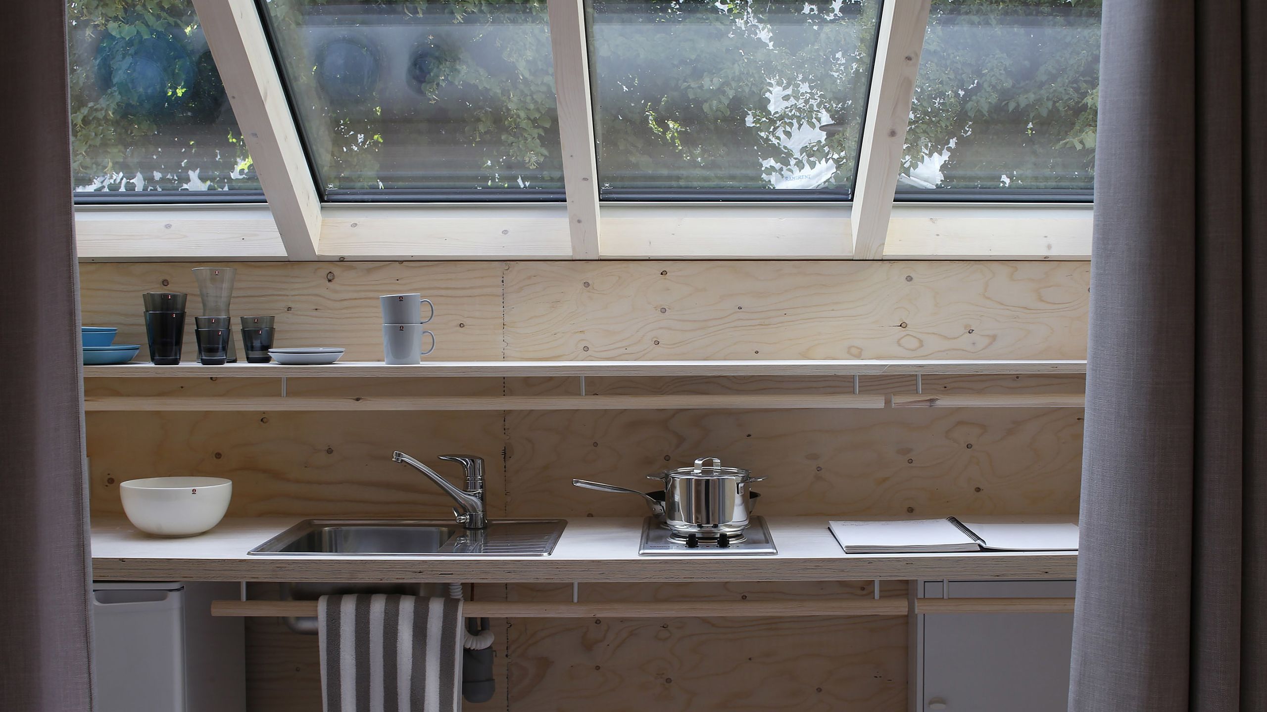 detail of kitchen window and sink