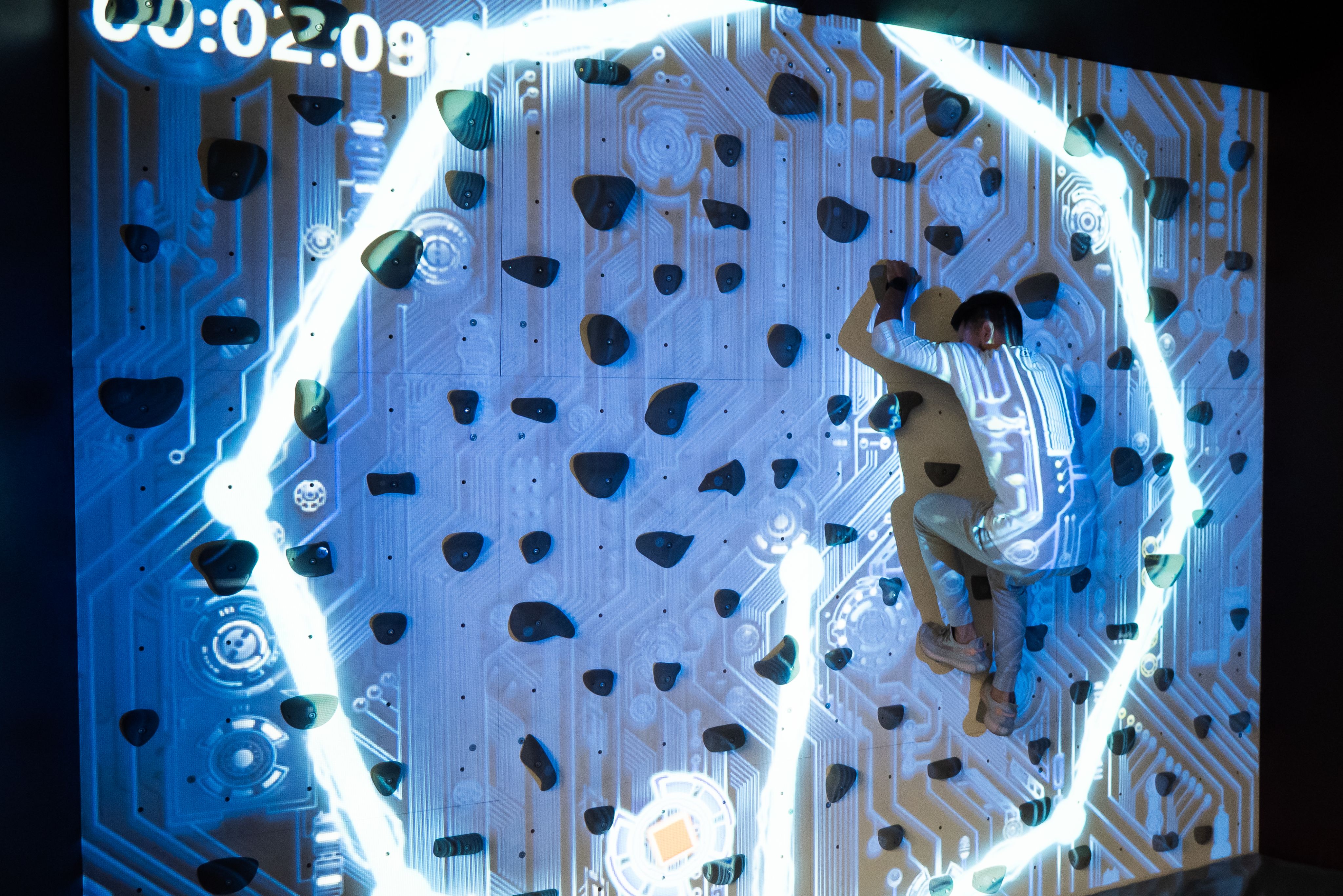 an interactive climbing wall 