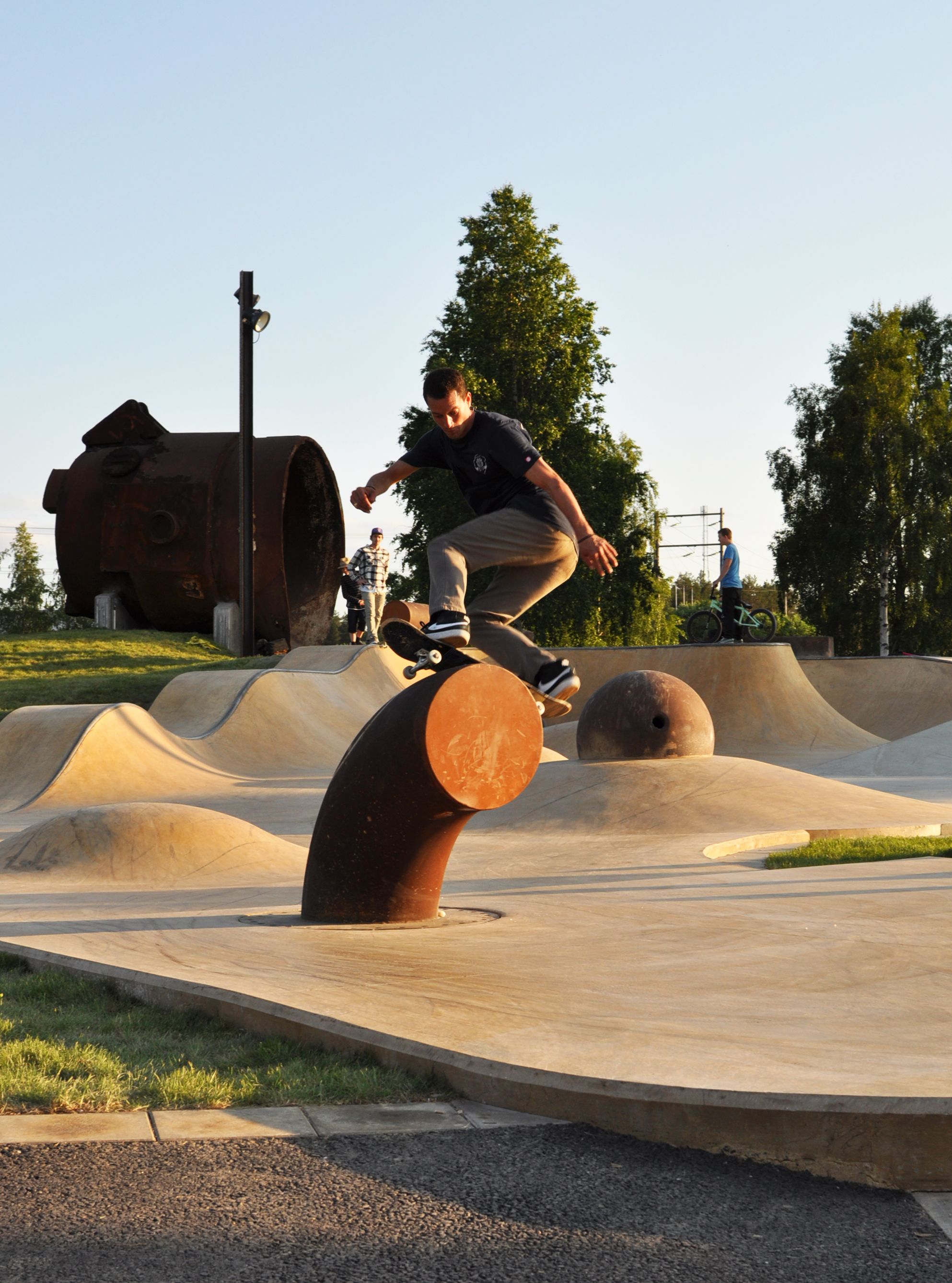 Person skateboarding in skatepark