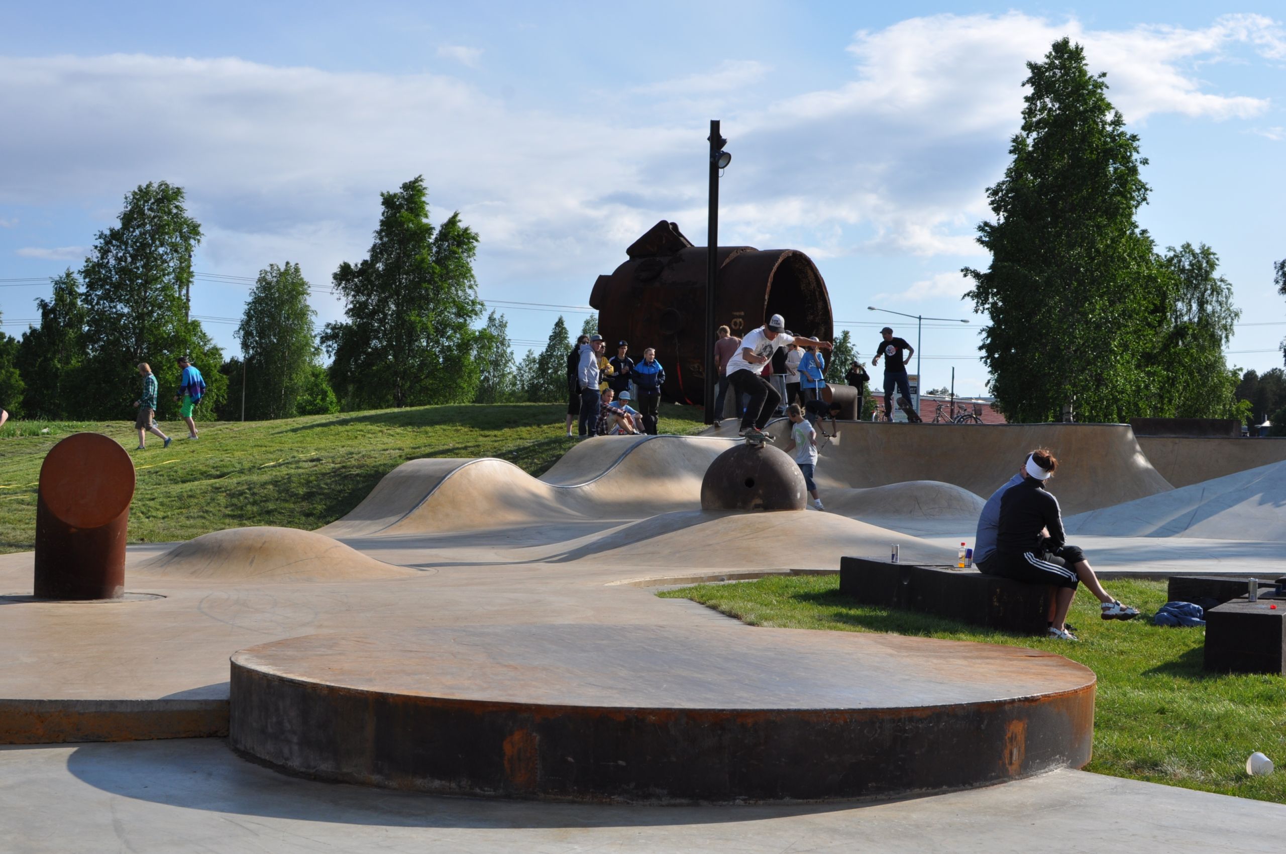 skaters in skatepark