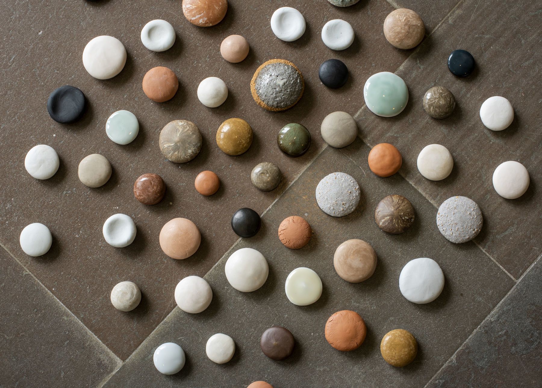 Ceramic stones on floor