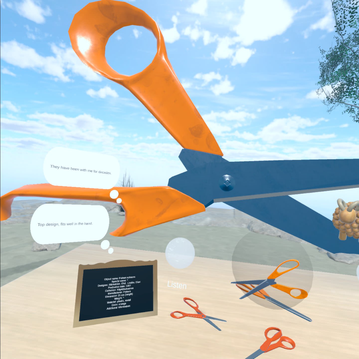 Screenshot with Fiskars scissors
